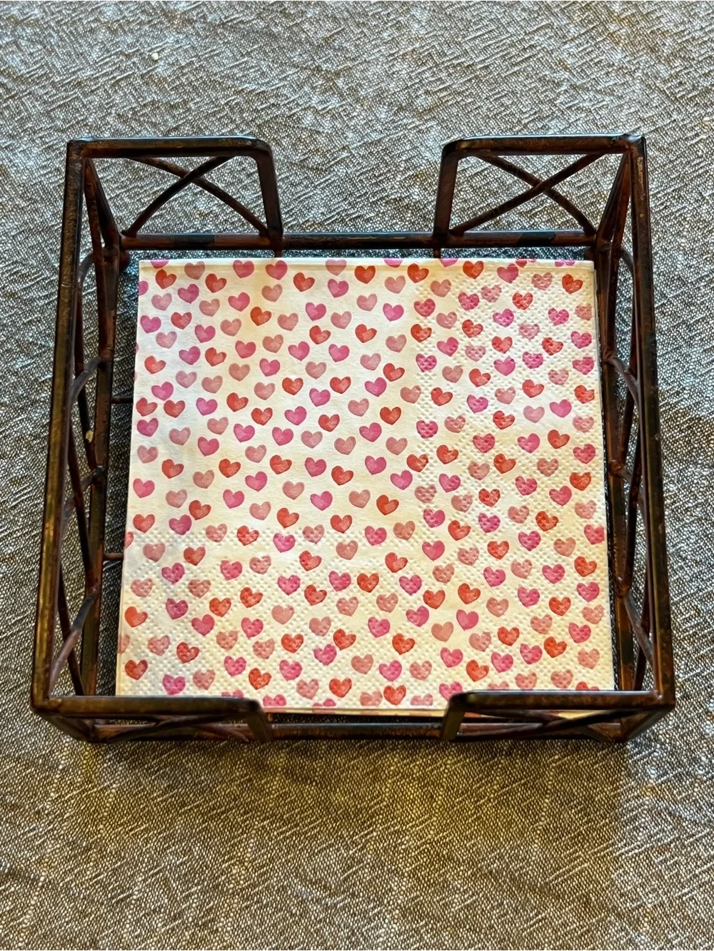 Metal Napkin holder for table; Used